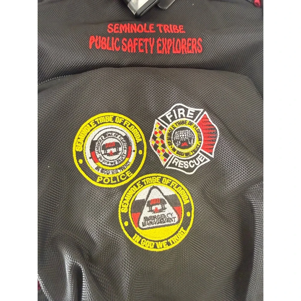 Seminole Tribe Public Safety Explorers Sling Backpack Black Fire Police Pouch